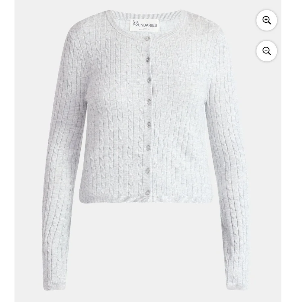 No Boundaries - ‎ Ribbed Button Cardigan - XS  - NWT Gray